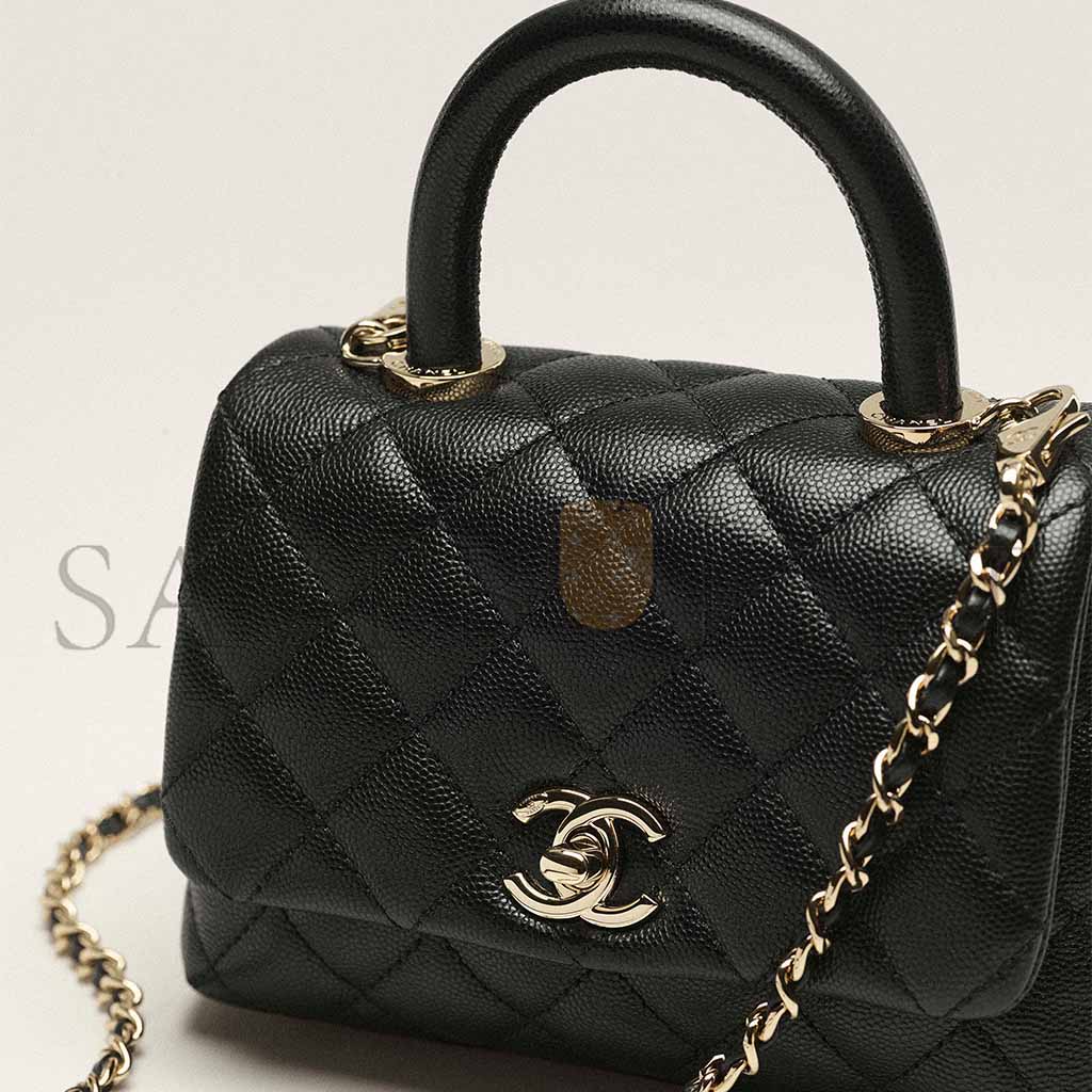 Ch*el mini flap bag with top handle as2215(14.5*11.5*5.5cm)